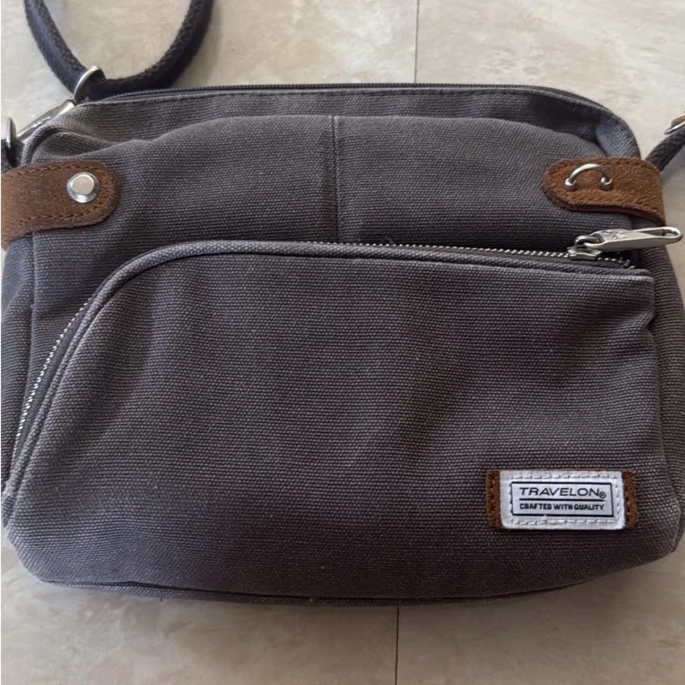 Gray Canvas Crossbody Bag - Picture 2 of 3